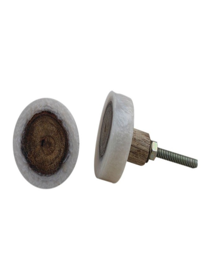 Indian-Shelf 2 Piece Grey Knobs -Resin Door Knobs for Main Door - Knot Bedroom Door Handle - 3.81 cm Drawer Pulls - Image 1